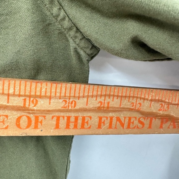 ALEX MILL organic cotton miliary green button long sleeve boho grunge blouse XL - Picture 9 of 15